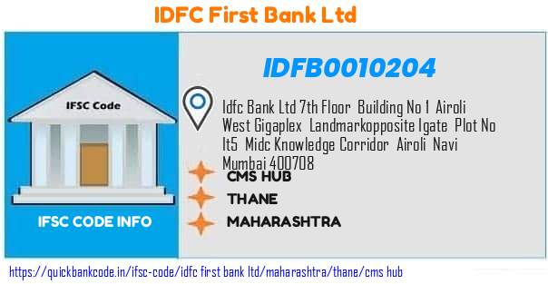 Idfc First Bank Cms Hub IDFB0010204 IFSC Code