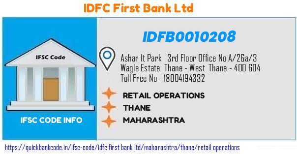 Idfc First Bank Retail Operations IDFB0010208 IFSC Code