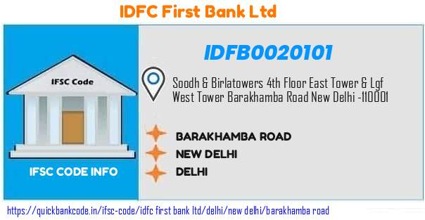 Idfc First Bank Barakhamba Road IDFB0020101 IFSC Code