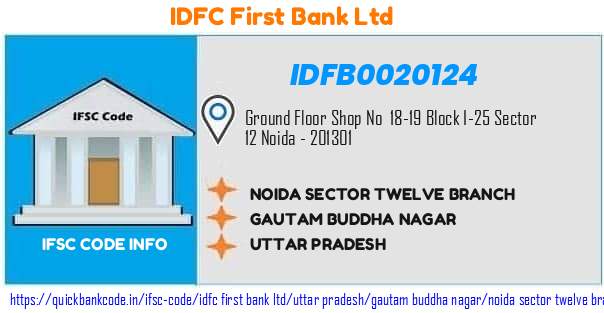 Idfc First Bank Noida Sector Twelve Branch IDFB0020124 IFSC Code
