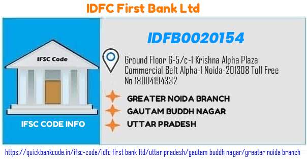 Idfc First Bank Greater Noida Branch IDFB0020154 IFSC Code