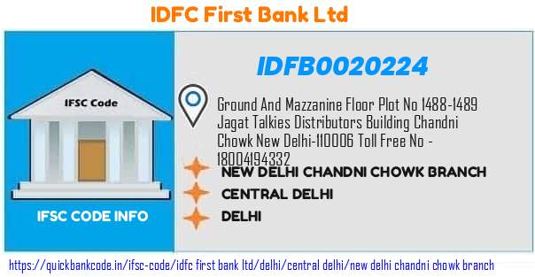 Idfc First Bank New Delhi Chandni Chowk Branch IDFB0020224 IFSC Code