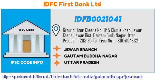 Idfc First Bank Jewar Branch IDFB0021041 IFSC Code