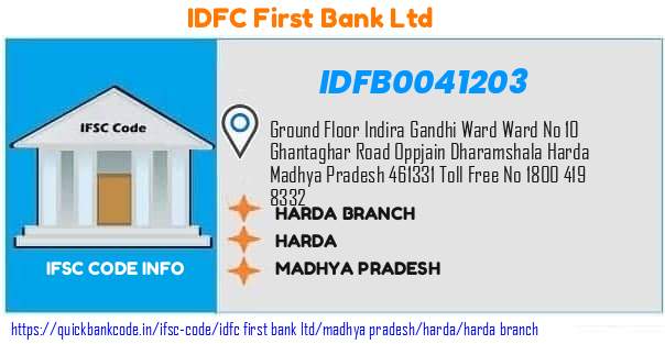 IDFB0041203 IDFC FIRST Bank. HARDA BRANCH
