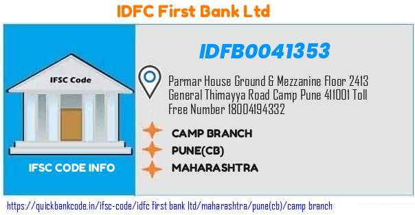 Idfc First Bank Camp Branch IDFB0041353 IFSC Code