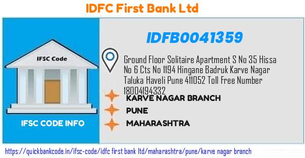 Idfc First Bank Karve Nagar Branch IDFB0041359 IFSC Code