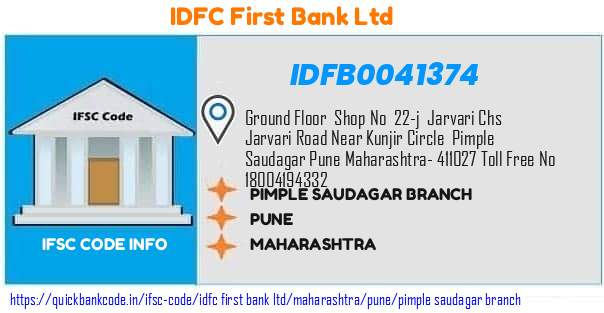 IDFB0041374 IDFC FIRST Bank. PIMPLE SAUDAGAR BRANCH