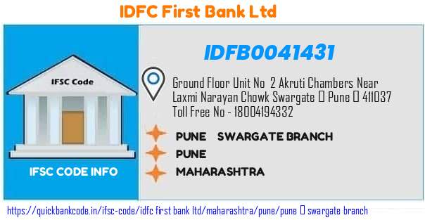 Idfc First Bank Pune  Swargate Branch IDFB0041431 IFSC Code