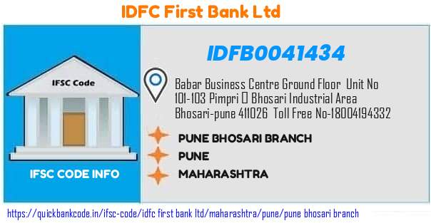 Idfc First Bank Pune Bhosari Branch IDFB0041434 IFSC Code