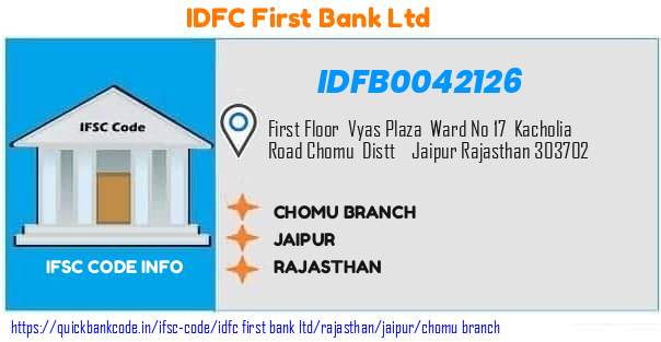 Idfc First Bank Chomu Branch IDFB0042126 IFSC Code