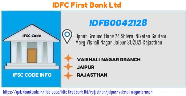 Idfc First Bank Vaishali Nagar Branch IDFB0042128 IFSC Code