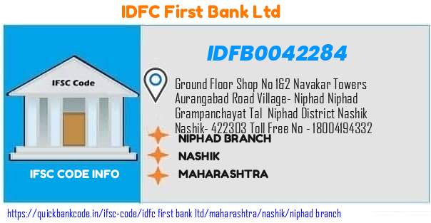 Idfc First Bank Niphad Branch IDFB0042284 IFSC Code