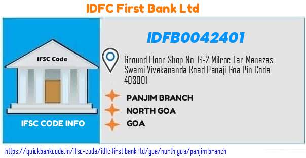 Idfc First Bank Panjim Branch IDFB0042401 IFSC Code
