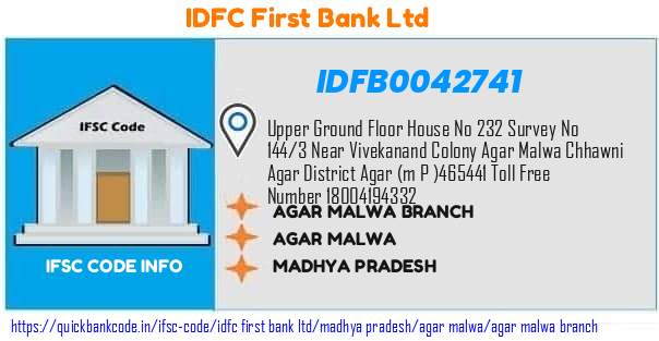 Idfc First Bank Agar Malwa Branch IDFB0042741 IFSC Code