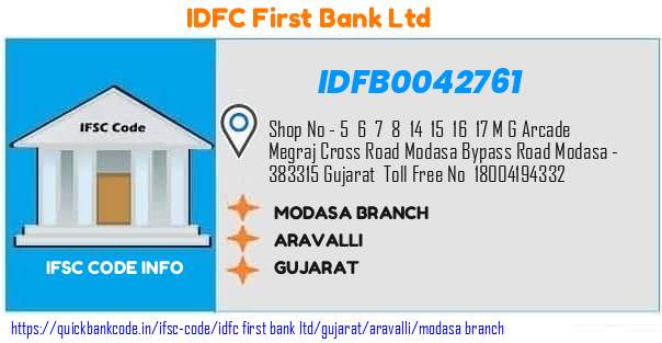 Idfc First Bank Modasa Branch IDFB0042761 IFSC Code