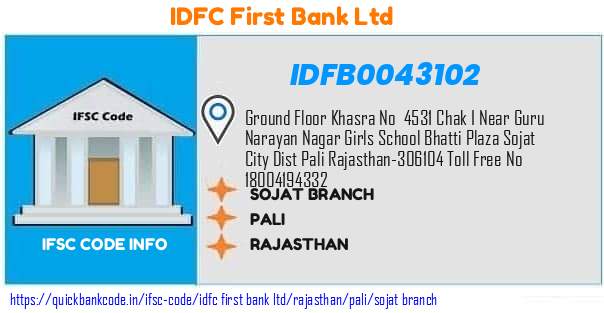 Idfc First Bank Sojat Branch IDFB0043102 IFSC Code