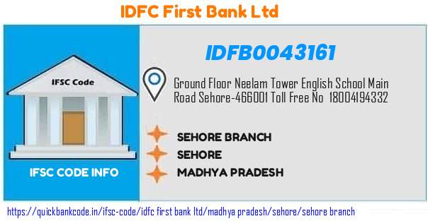 IDFB0043161 IDFC FIRST Bank. SEHORE BRANCH