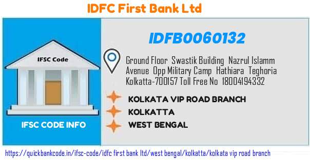 Idfc First Bank Kolkata Vip Road Branch IDFB0060132 IFSC Code