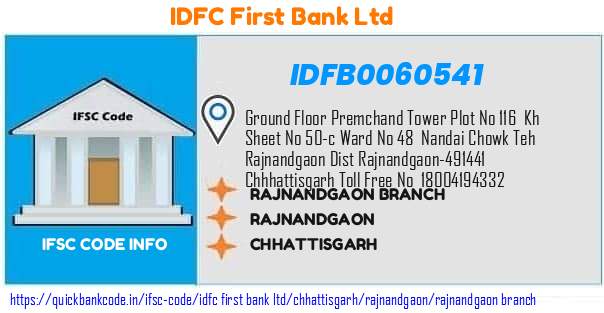 IDFB0060541 IDFC FIRST Bank. RAJNANDGAON BRANCH