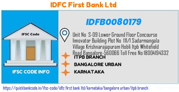 Idfc First Bank Itpb Branch IDFB0080179 IFSC Code