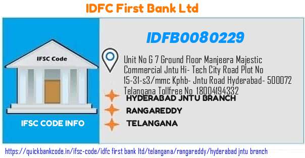 IDFB0080229 IDFC FIRST Bank. HYDERABAD - JNTU BRANCH