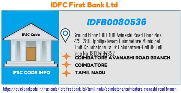 Idfc First Bank Coimbatore Avanashi Road Branch IDFB0080536 IFSC Code