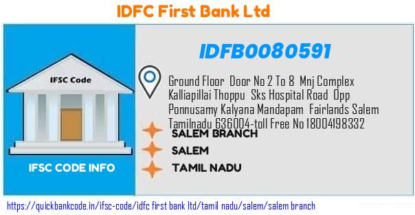 Idfc First Bank Salem Branch IDFB0080591 IFSC Code