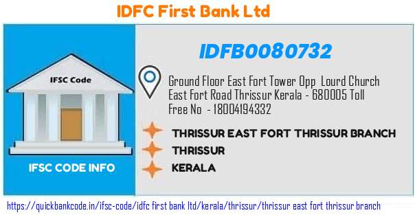 Idfc First Bank Thrissur East Fort Thrissur Branch IDFB0080732 IFSC Code