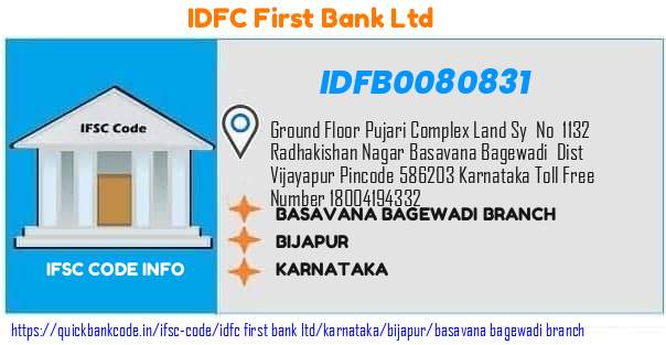 Idfc First Bank Basavana Bagewadi Branch IDFB0080831 IFSC Code
