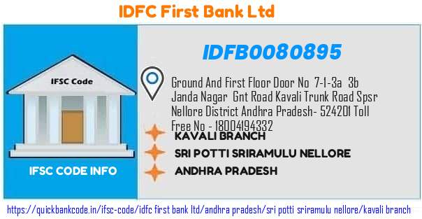 Idfc First Bank Kavali Branch IDFB0080895 IFSC Code