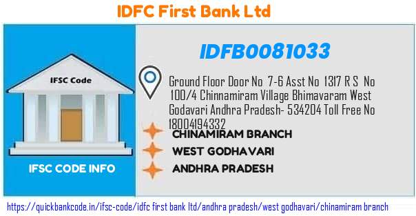 Idfc First Bank Chinamiram Branch IDFB0081033 IFSC Code