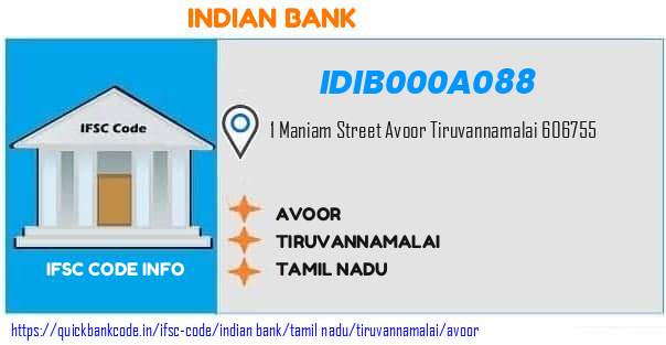 Indian Bank Avoor IDIB000A088 IFSC Code