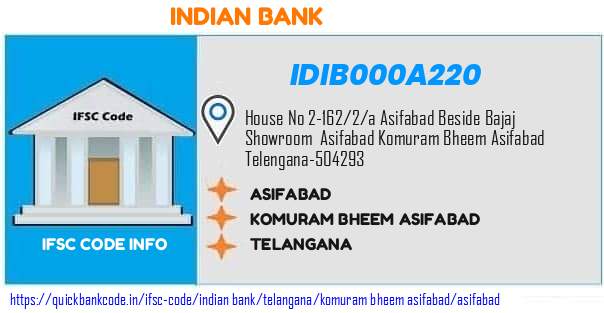 Indian Bank Asifabad IDIB000A220 IFSC Code