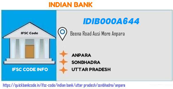 Indian Bank Anpara IDIB000A644 IFSC Code