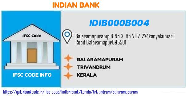 Indian Bank Balaramapuram IDIB000B004 IFSC Code