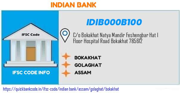 Indian Bank Bokakhat IDIB000B100 IFSC Code