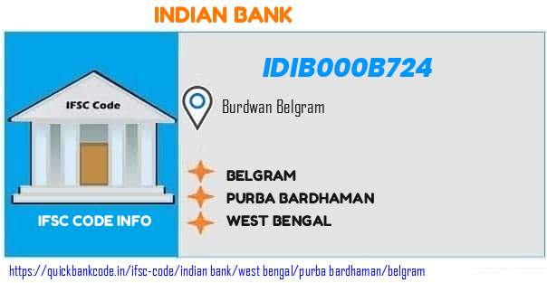 Indian Bank Belgram IDIB000B724 IFSC Code