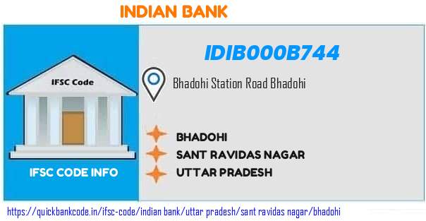 Indian Bank Bhadohi IDIB000B744 IFSC Code