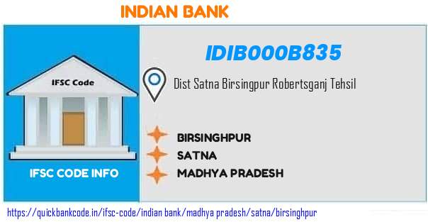 Indian Bank Birsinghpur IDIB000B835 IFSC Code