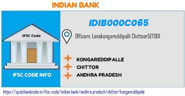 Indian Bank Kongareddipalle IDIB000C065 IFSC Code