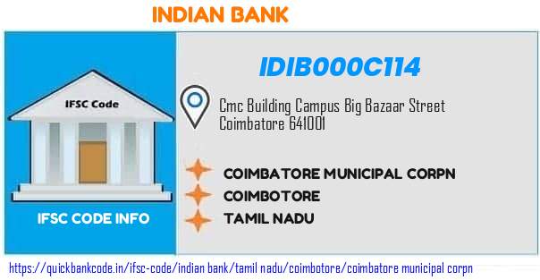 Indian Bank Coimbatore Municipal Corpn  IDIB000C114 IFSC Code