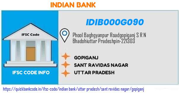 Indian Bank Gopiganj IDIB000G090 IFSC Code