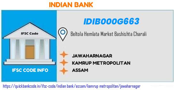 Indian Bank Jawaharnagar IDIB000G663 IFSC Code