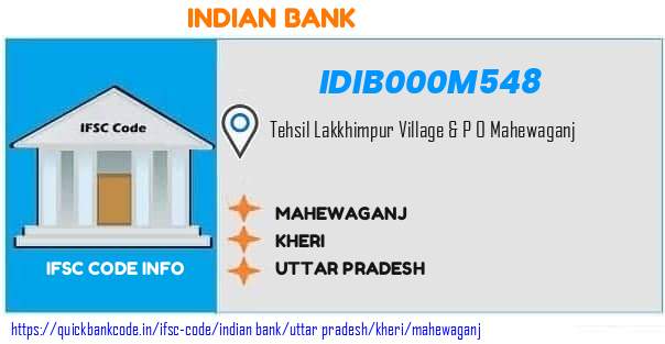 Indian Bank Mahewaganj IDIB000M548 IFSC Code