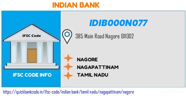 Indian Bank Nagore IDIB000N077 IFSC Code