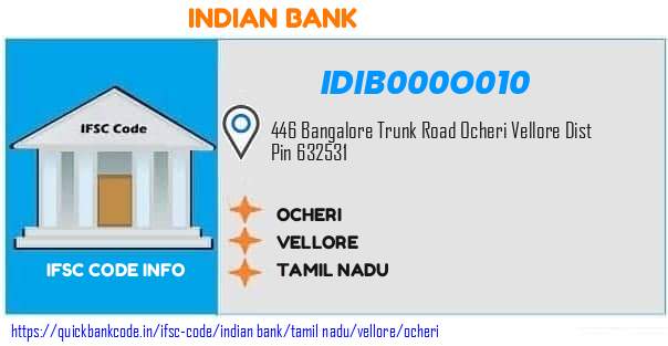 Indian Bank Ocheri IDIB000O010 IFSC Code