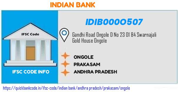Indian Bank Ongole IDIB000O507 IFSC Code