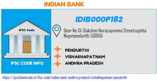 IDIB000P182 Indian Bank. PENDURTHI