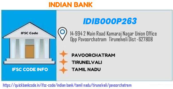 Indian Bank Pavoorchatram IDIB000P263 IFSC Code