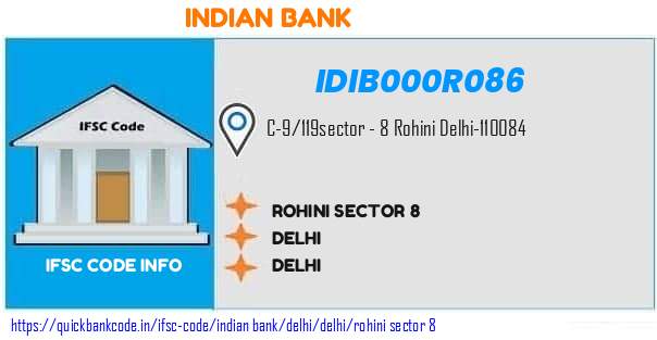 Indian Bank Rohini Sector 8 IDIB000R086 IFSC Code